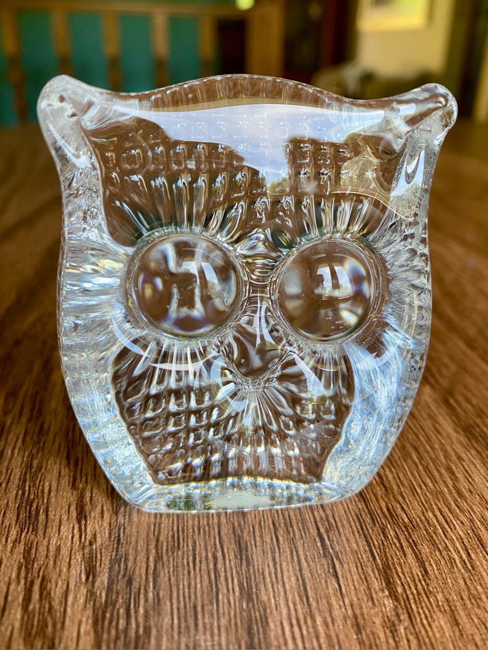 Vintage Swedish Glass Owl Paperweight Figurine - Picture 2 of 12